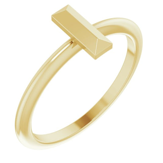 Stackable Bar Yellow Gold Ring