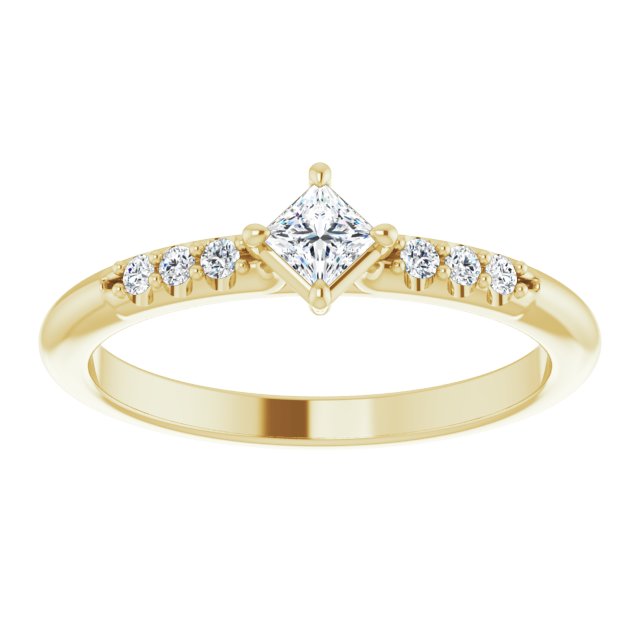 Tiny Square Diamond Stackable Ring