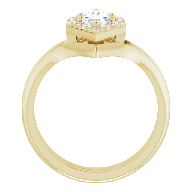 Triangle Two-Stone Engagement Gold Ring