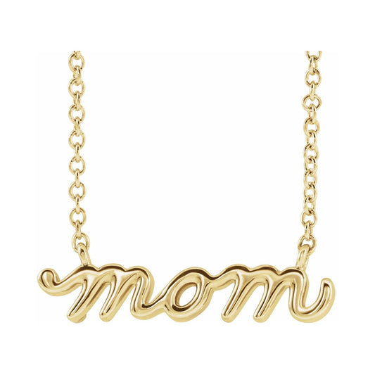 Petite Script Mom Necklace