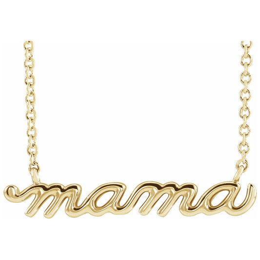 Petite Script Mama Necklace