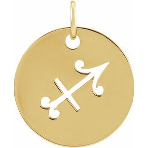 Zodiac Disc Gold Pendant