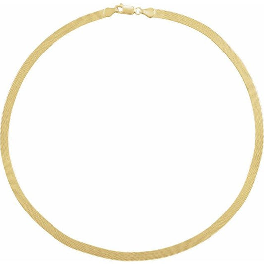 14K Yellow Flexible Herringbone Chain 4.6 mm