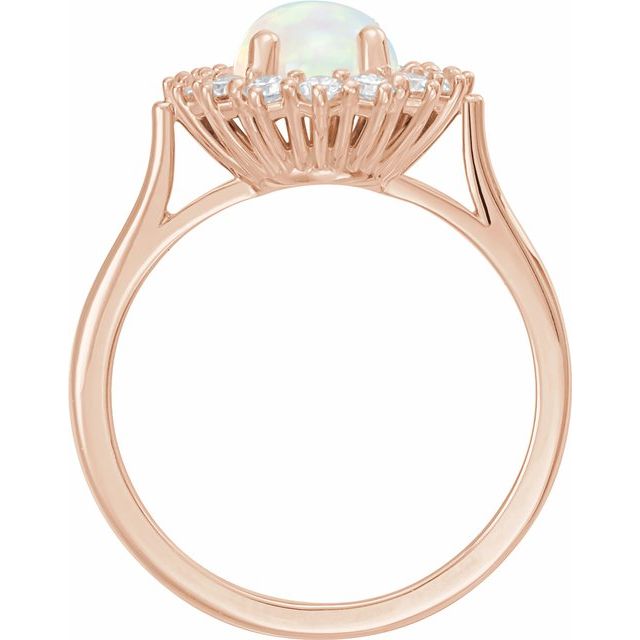 Rose Opal & 1/2 CTW Diamond Ring