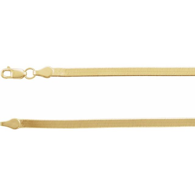 14K Yellow Gold Flexible Herringbone Chain 2.8 mm
