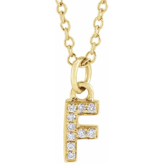 Natural Diamond Petite Initial Capital Letter Necklace