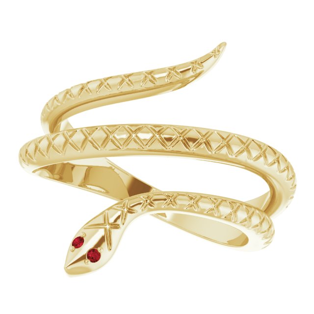 Mozambique Garnet Snake Gold Ring