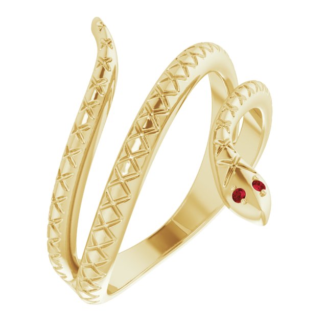 Mozambique Garnet Snake Gold Ring