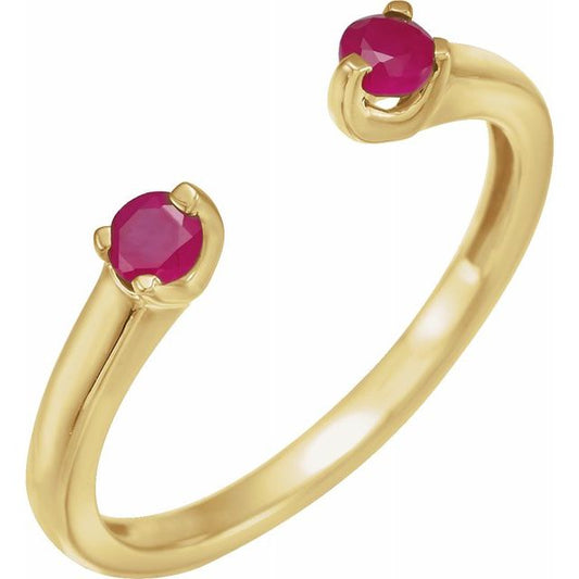 Gold Ruby Negative Space Ring