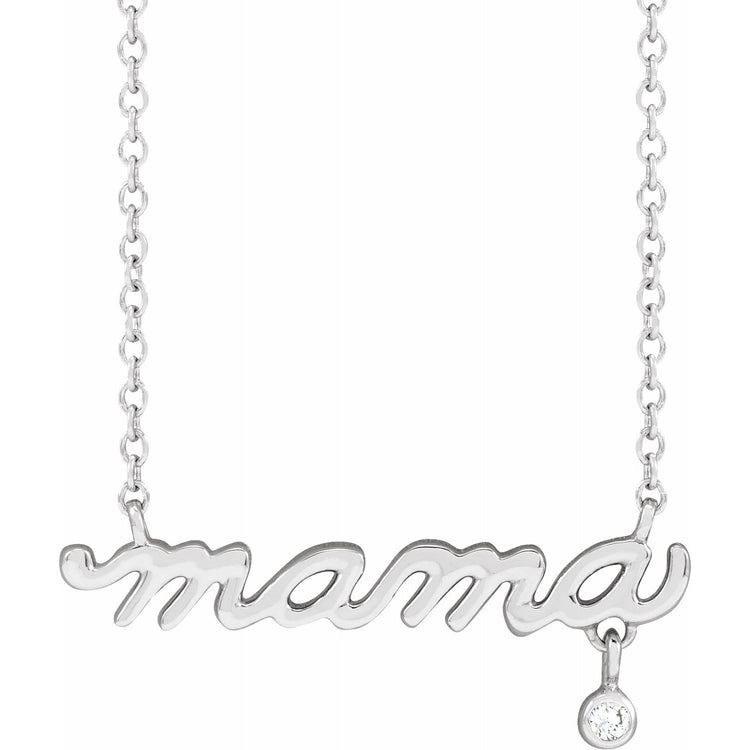 Natural Diamond Petite Mama Necklace