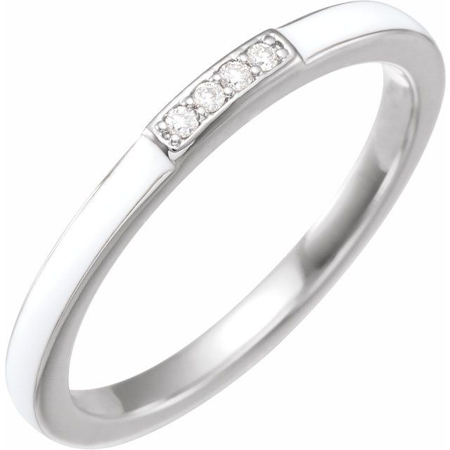 Enamel Diamond Stackable Ring