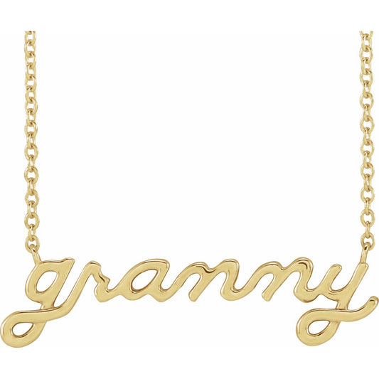 Petite Script Granny Necklace