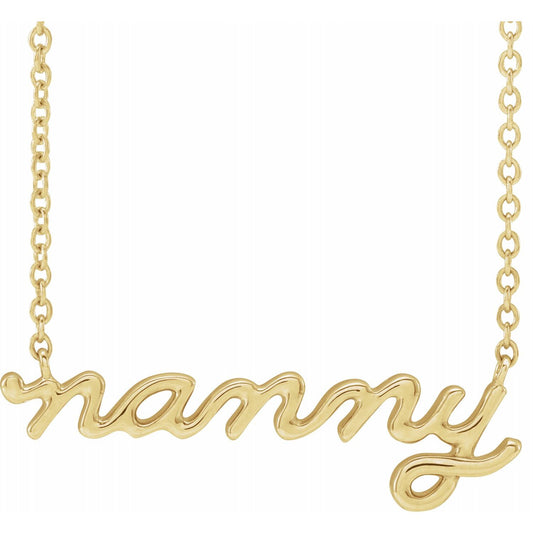 Petite Script Nanny Necklace