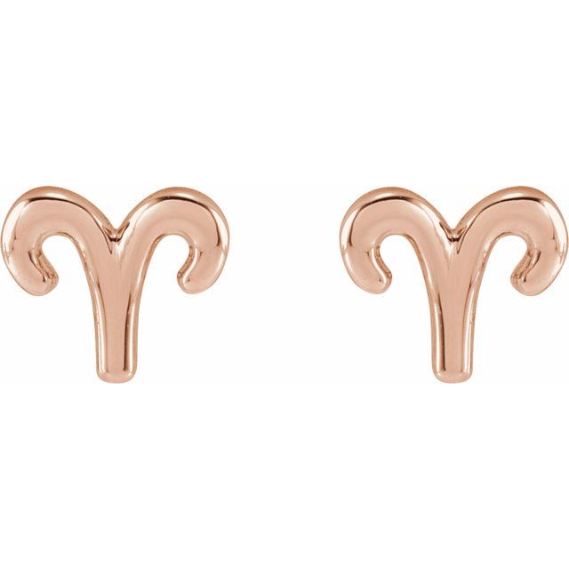 Gold 14k Zodiac Earrings Aries