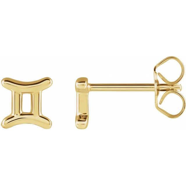 Gold 14k Zodiac Earrings Gemini