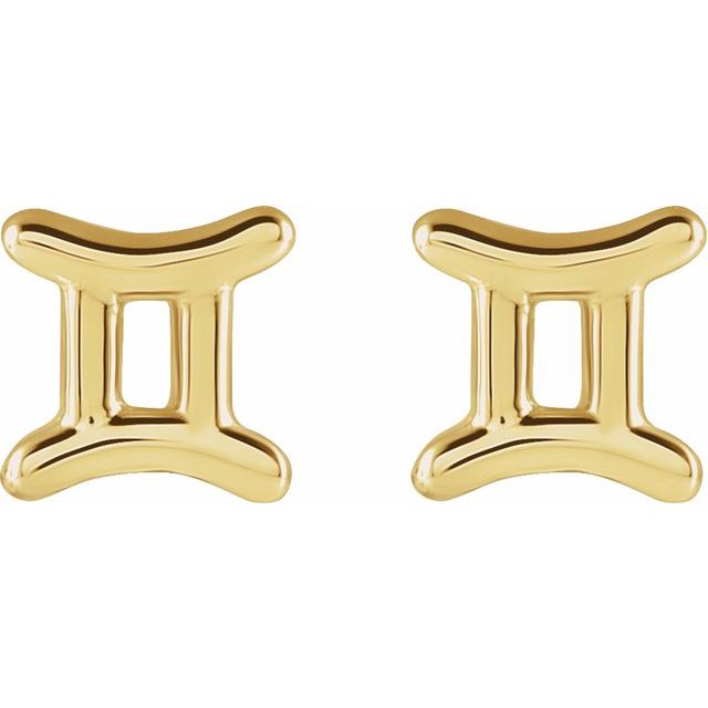 Gold 14k Zodiac Earrings Gemini